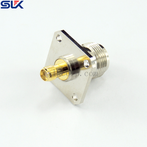 SMA jack straight crimp connector for RG178 cable 4 holes flange 50 ohm 5MAF81S-A03-004