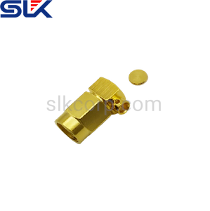 SSMA plug right angle solder connector for .086" cable 50 ohm 5SAM15R-S01-001