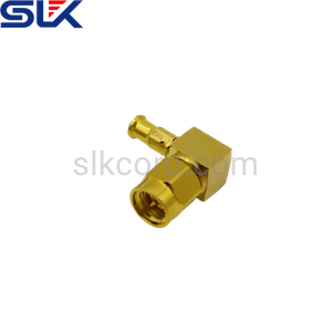 SMA plug right angle crimp connector for SLF-280 cable 50 ohm 5MAM15R-A464-001