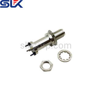 SMA jack straight connector for pcb smt bulkhead front mount 50 ohm 5MAF25S-P41-039