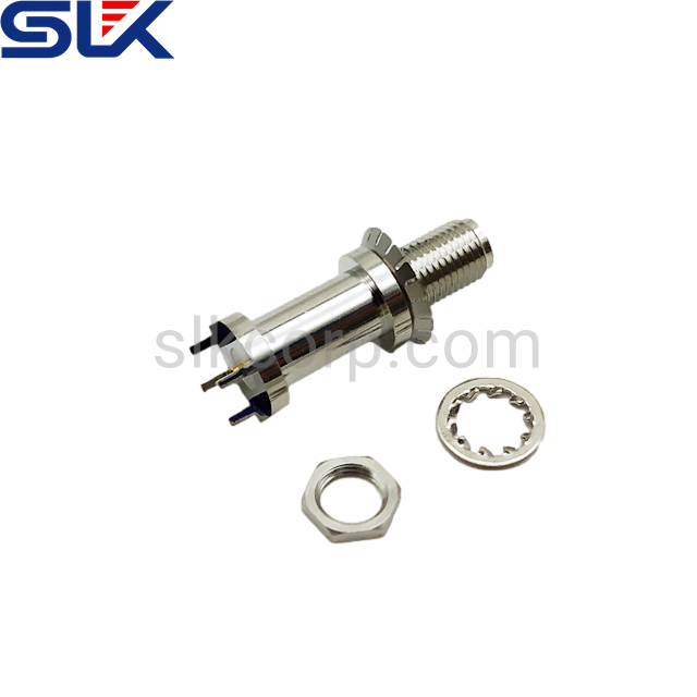 SMA jack straight connector for pcb smt bulkhead front mount 50 ohm 5MAF25S-P41-039