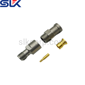 SMA jack straight solder connector for SFT-142 cable bulkhead front mount 50 ohm 5MAF15S-A87