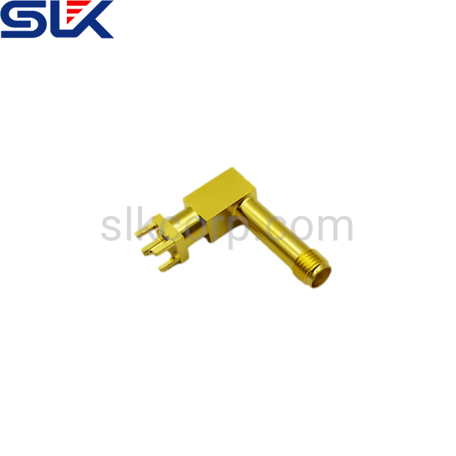 SMA jack right angle connector for pcb through hole 50 ohm 5MAF25R-P41-047