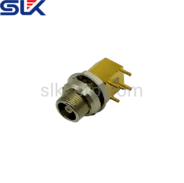 QLA jack right angle connector for PCB bulkhead-front mount 50 ohm NM-5QLF25R-P41-002