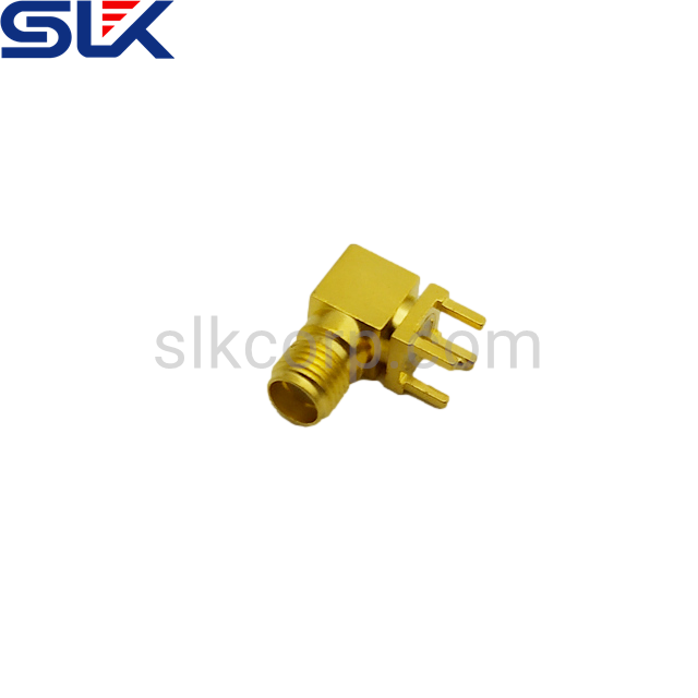SMA jack right angle connector for pcb through hole 50 ohm 5MAF25R-P41-034