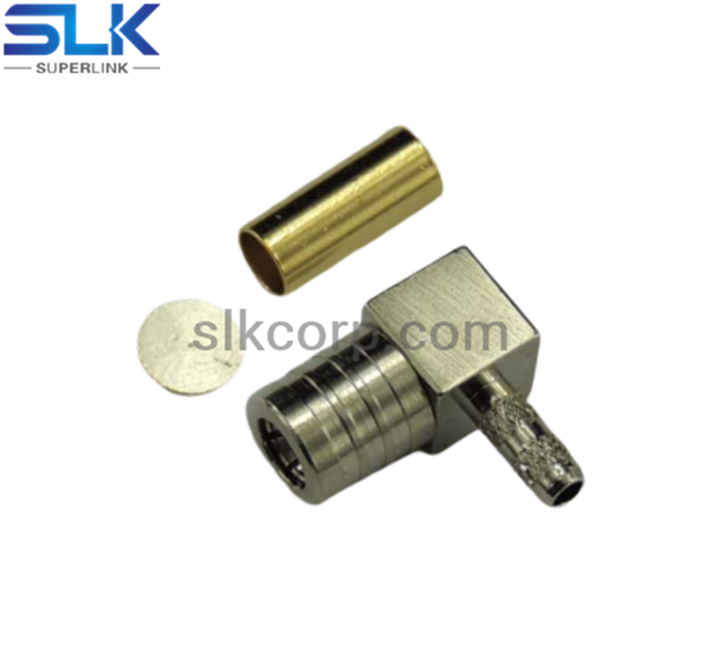 SMB plug right angle crimp connector for RG-316/U RG-174/U cable 50 ohm 5MBM11R-A02-030